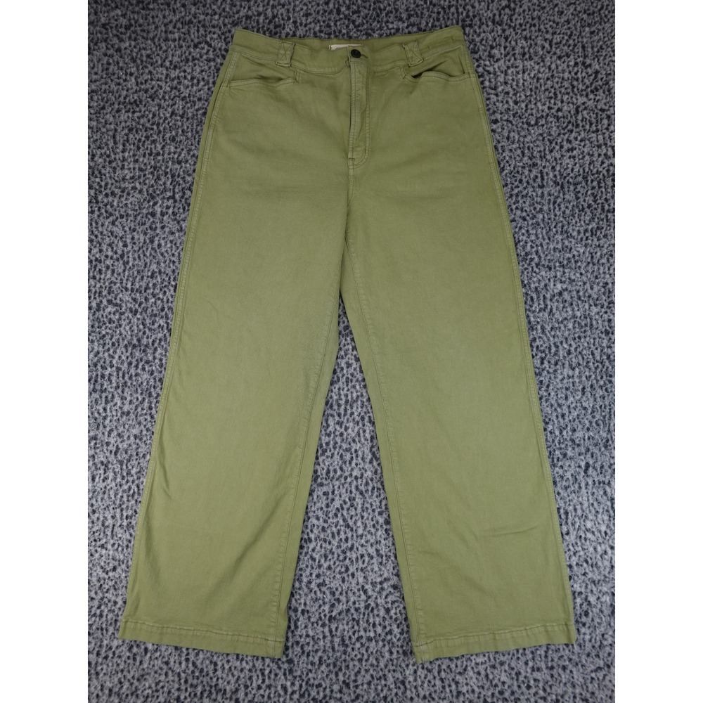 Madewell Emmett Wide Leg Pants Womens 31 Olive Green High Rise Utility